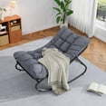 thumbnail image 3 of Patio Furniture 2Pcs Indoor/Outdoor Rocking Papasan Chairs, Patio Rocking Chairs with Comfy Cushions, Sturdy Metal Frame, Outdoor Papasan Chair for Patio, Garden, Nursery, Living Room, 3 of 8