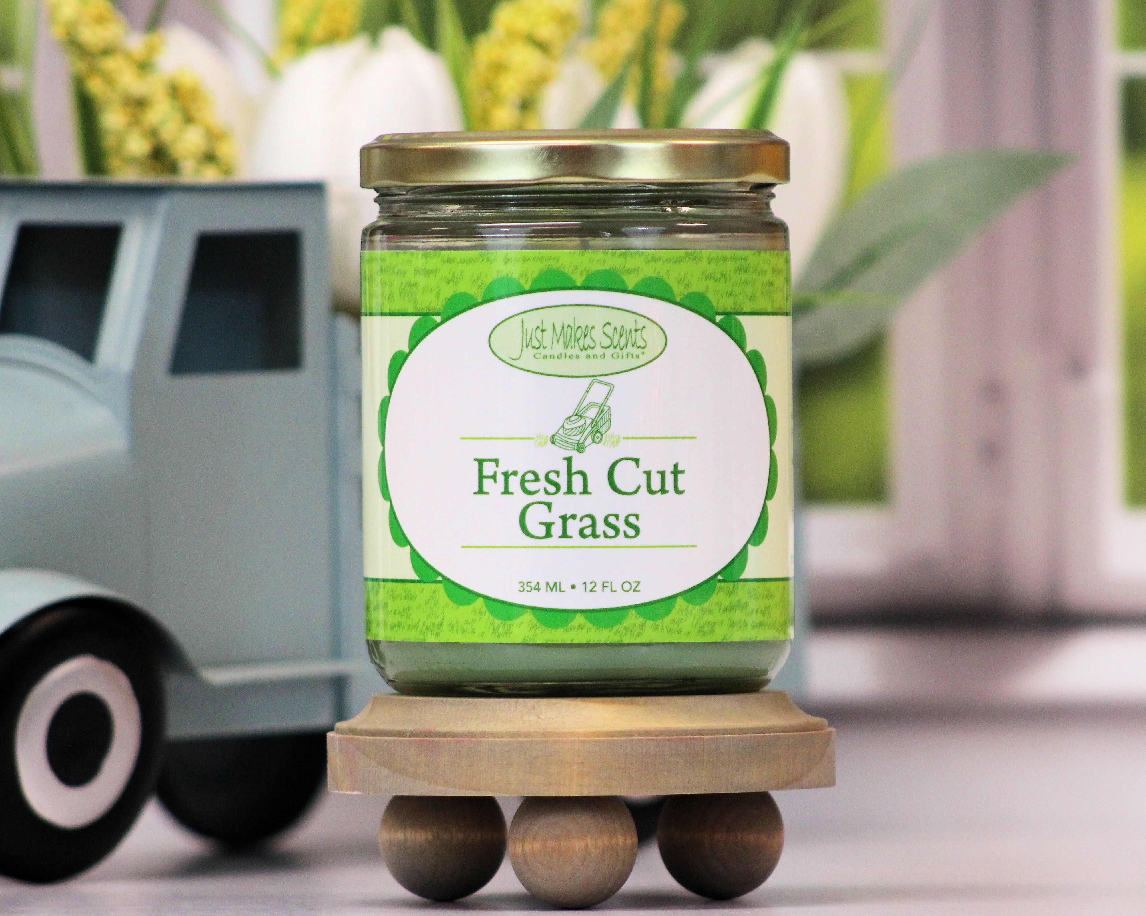Fresh Cut Grass Salsa Jar Candle 12oz -Just Makes Scents Candles & Gifts