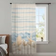 thumbnail image 3 of Nautical Coastal Sheer Curtains 54" Long, Ocean Beach Starfish Shells Conch Waves Beige Light Filering Curtains, Breathable Simi Curtain Privacy Drapes for Kitchen Bathroom Small Window Treatment, 3 of 8