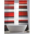thumbnail image 5 of Red Black Gradient Sheer Curtains for Living Room Bedroom, Light-filtering Sheer Curtain, Geometric Strip Rod Pocket Voile Window Treatment Drapes, 52’’Wx108’’L, 2 Panels Set, 5 of 7