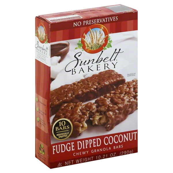 Sunbelt Bakery Chewy Granola Bars, Fudge Dipped Coconut, 10 Ct