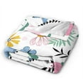 thumbnail image 3 of XMXY Fleece Throw Blanket for Couch, Fresh Colorful Flowering Plants Lightweight Plush Fuzzy Cozy Soft Bed Blankets and Throws for Sofa, 50"x40" inches, 3 of 8