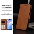 thumbnail image 6 of Wallet Case For iPhone 16 Pro, RFID Blocking Credit Card Holder,Premium PU Leather Folio Magnetic Closure Flip Kickstand Function with Hand Strap Shockproof Cover Women Men,Brown, 6 of 10