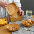 thumbnail image 3 of Homelife Spit Bone Dish Imitation Wood Grain Stackable Retro Food Grade Fruit Snack Cake Tray Dining Table Plate for Dining Room, 3 of 13