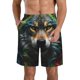 thumbnail image 1 of Balery Realistic Style Colorful Wolf Traje de Baño Estilo Hawaiano para Hombre, Shorts de Secado Rápido con Bolsillos-Medium, 1 of 6