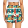 thumbnail image 3 of Picia Colorful Hawaii Palms Pattern Women's 2 in 1 Athletic Running Shorts High Waisted Workout Casual Gym Sweat Shorts with Comfy Liner Zipper Pockets-XX-Large, 3 of 9