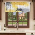 thumbnail image 6 of Yellow Gray Curtain Valances for Windows, Kitchen Valance Window Treatments Panel 2 Pack, Modern Oil Painted Abstract Geometric Rod Pocket Short Curtains for Bathroom Bedroom 42 x 12 Inch, 6 of 8