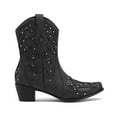 thumbnail image 5 of Women's Cowboy Cowgirl Western Boots Rhinestone Embroidered Ankle Boots Square Toe Fashion Short Booties, 5 of 9