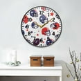 thumbnail image 2 of Yayeee Wall Clock Battery Operated 9.5" Silent Non-Ticking for Living Room, Star Spangled Helmets, 2 of 8