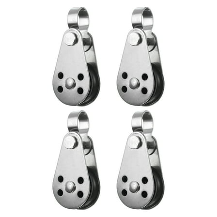 4Pcs Marine Pulley 25mm Single Pulley Block 316 Stainless Steel Nylon