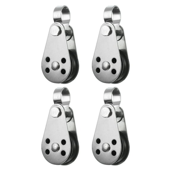 4Pcs Marine Pulley 25mm Single Pulley Block 316 Stainless Steel Nylon