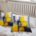thumbnail image 5 of Abstract Color Block Outdoor Pillow Covers Pack of 2 Yellow Block Modern Gradient Black Waterproof Throw Pillow Covers Decorative Cushion Cases for Patio Garden Tent Balcony Couch 24x24 inch, 5 of 8