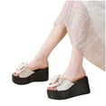 thumbnail image 4 of HAOTAGS Womens's Casual Walking Sandals Platform Flower Breathable Summer Wedge Sandals Beige Size 6.5, 4 of 5
