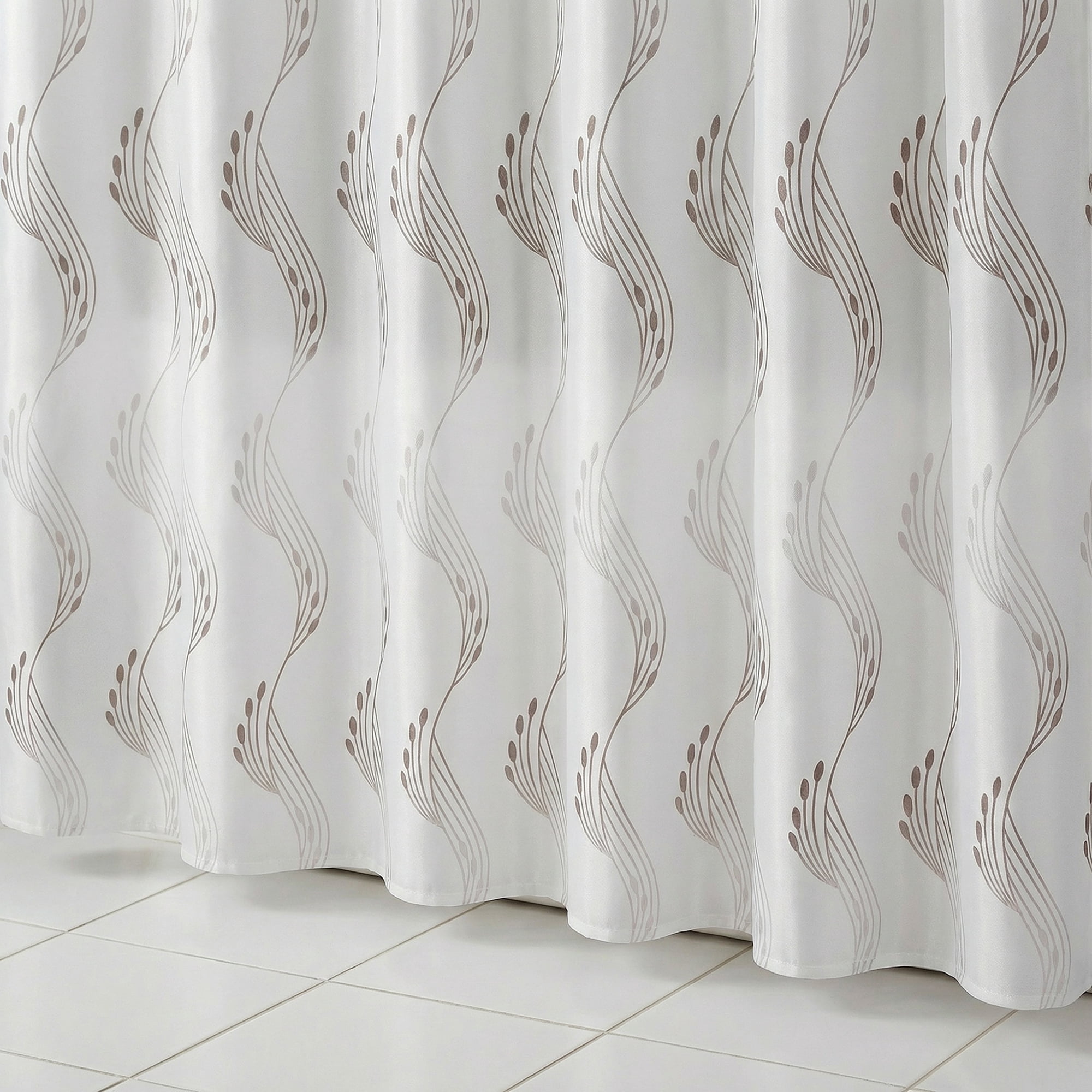 Unique Bargains Semi-Transparent EVA Bath Curtain Set with Hooks White 71"W x 71"L