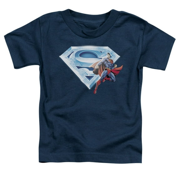 Superman - Superman & Crystal Logo - Toddler Short Sleeve Shirt - 3T
