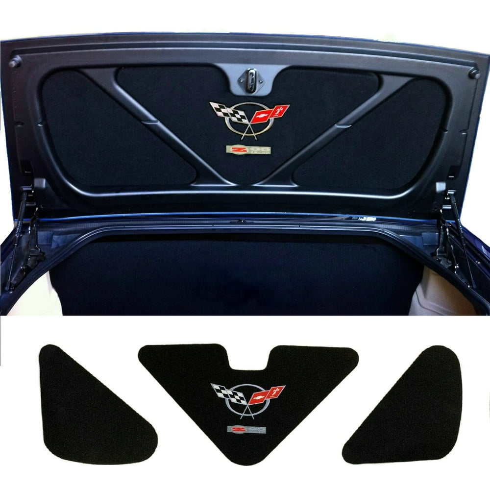 C5 Corvette ZO6 405HP Trunk Lid Liner with Cross Flag + ZO6 Embroidered
