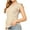 Beige, variant on Jewelreauty Waffle Shirts Women Ruffle Cap Sleeve Round Neck Casual Pullover Tops Solid Color Loose Blouses (S, White)