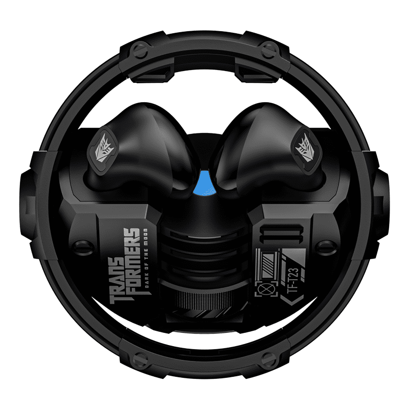 Transformers TF-T23 Wireless Bluetooth Earbuds - Premium Zinc Alloy Case RGB Breathing Lights, Gaming Mode, 13mm Loudspeaker, Deep Bass Sound, Long Battery Life, Type-C Fast Charge – Megatron Black