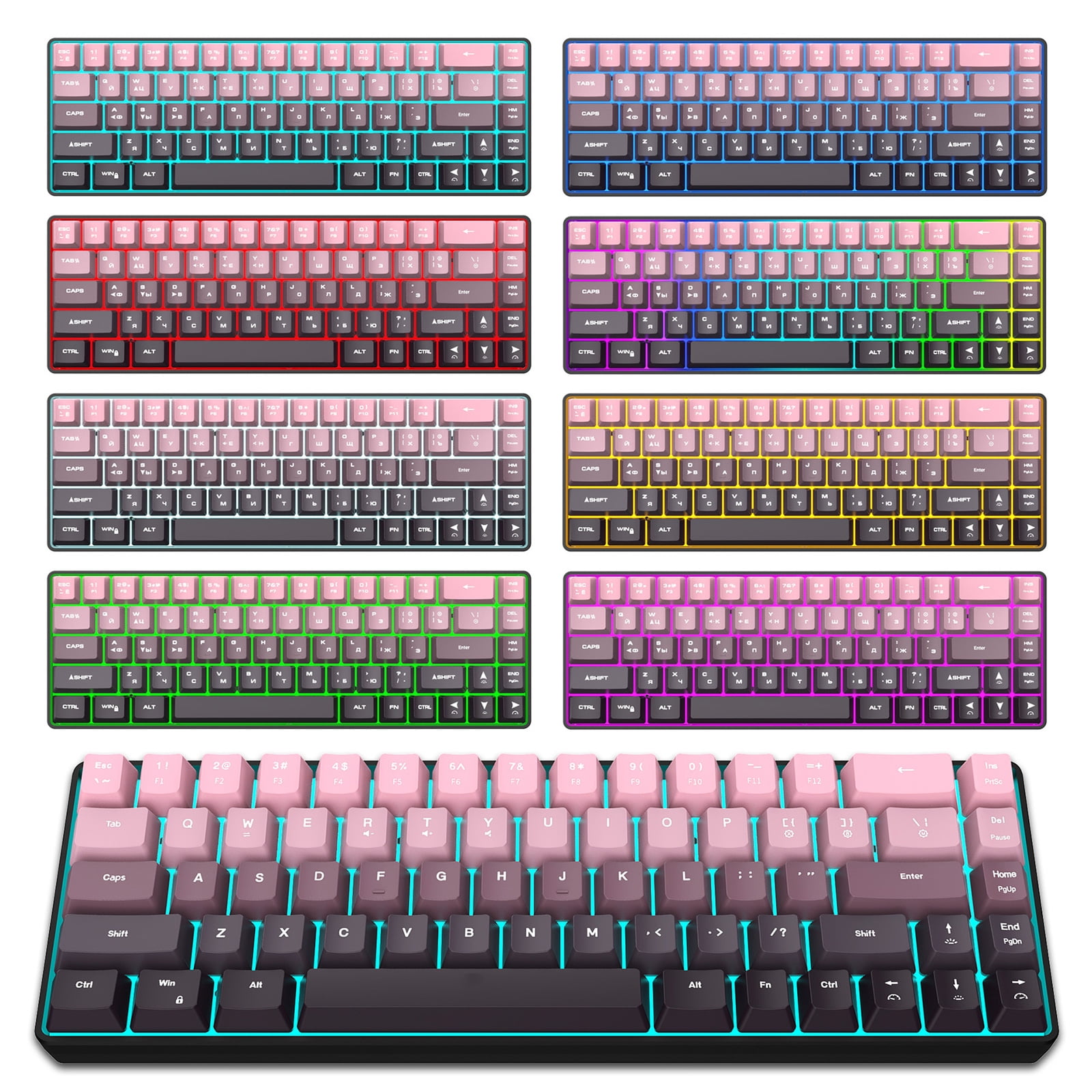 RGBs Illuminateds Wireless Mechanical Keyboards Gaskets Structure Two Mode Connectivitys Linears Switches