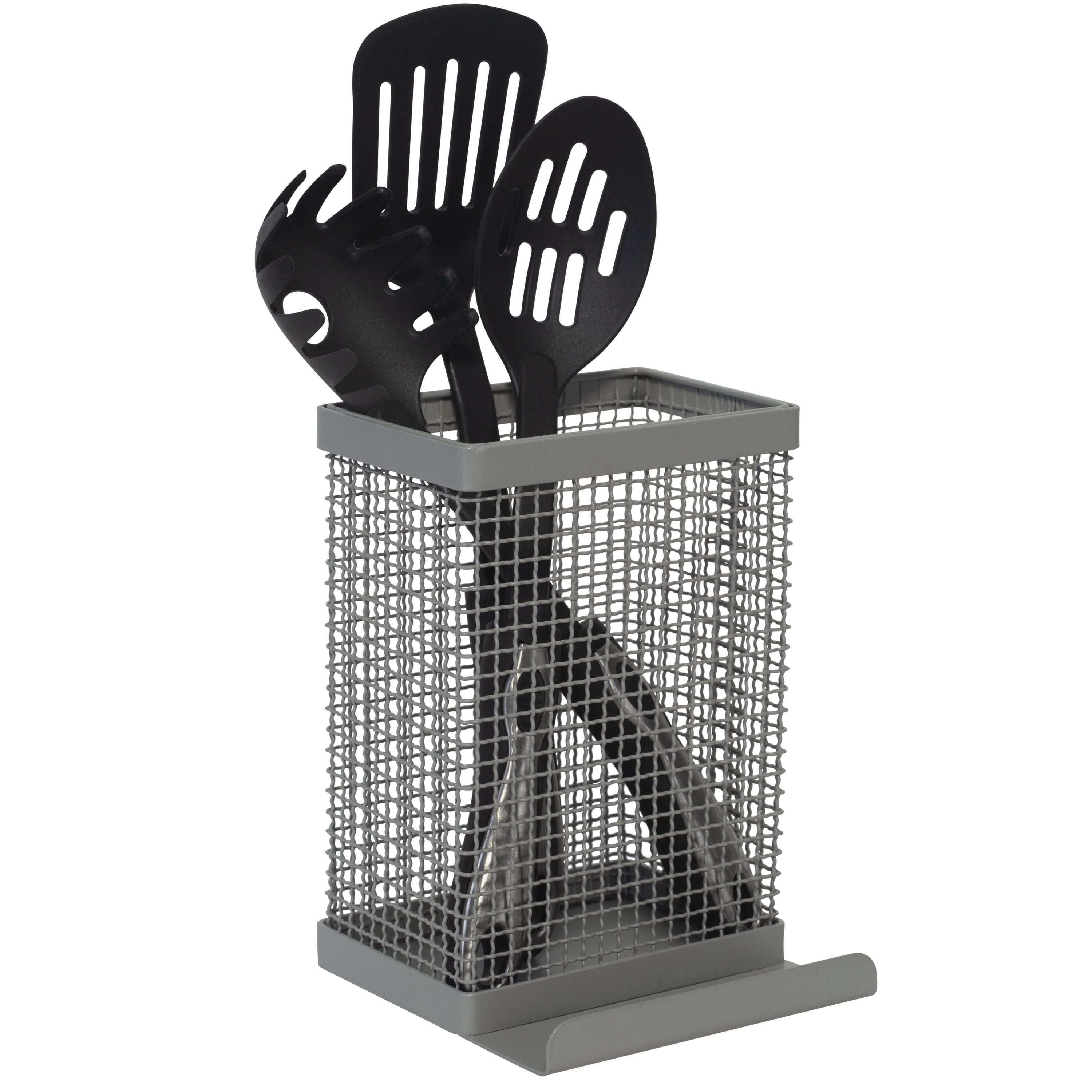 Kitchen Details Industrial Collection Tablet and Utensil Holder in Grey