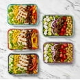 thumbnail image 3 of 3.4 Cup Meal Prep Sets 10Pc, 5 Pack Set- Glass Food Storage Container with Silicone Boot and Airtight BPA-Free Plastic Lids, Dishwasher, Microwave, and Freezer Safe, Garden Goals, 3 of 6