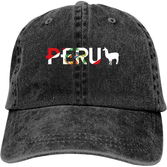 Peru Flag Llama Baseball Cap Vintage Adjustable Washed Hats Cowboy Hats Denim Dad Hat for Men Women Boy Girl