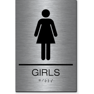 

California GIRLS Restroom Wall Sign-Steel / Black (1 Unit)
