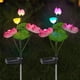 thumbnail image 1 of Juego de 2 faroles solares de jardín para exterior con luces solares de loto multicolor para decoración de jardín y patio (rosa), 1 of 5