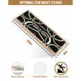 thumbnail image 4 of Black Geometric Stair Treads for Wooden Steps Indoor Runner Rug Carpet, Modern Sage Green White Striped Art 4 Pieces Peel and Stick Staircase Step Treads Covers Washable Throw Door Mats, 30"x8", 4 of 6