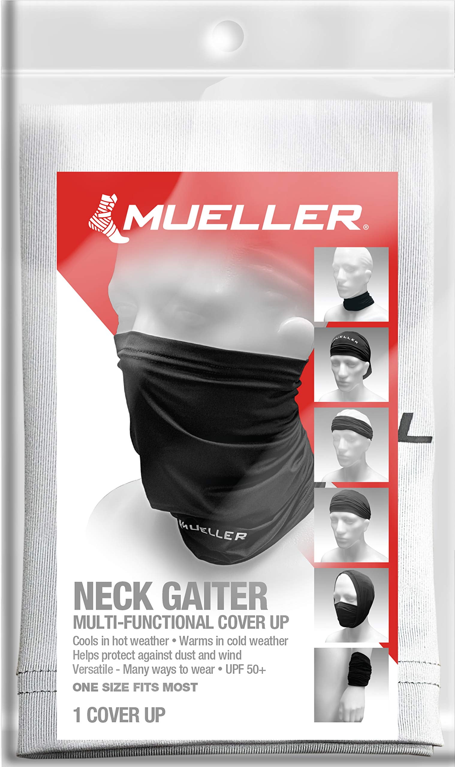 Mueller Neck Gaiter MultiFunctional Cover Up, OSFM, White