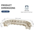 thumbnail image 3 of LLappuil Modular Sectional Sofa, 8 Seat Semicircular Modular Sectional Sofa with Storage, 2 Corner Large Seat, Adjustable Armrest, 25.6" Deep Seat Chenille Corner Sofa Couch Khaki, 3 of 9