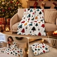 thumbnail image 4 of Cififendec Christmas Multi Color Tree Print Fleece Throw Blanket, 39.37"×27.56", Soft Plush Blanket with Xmas Tree Patterns for Bed Sofa Holiday Lounging, 4 of 7