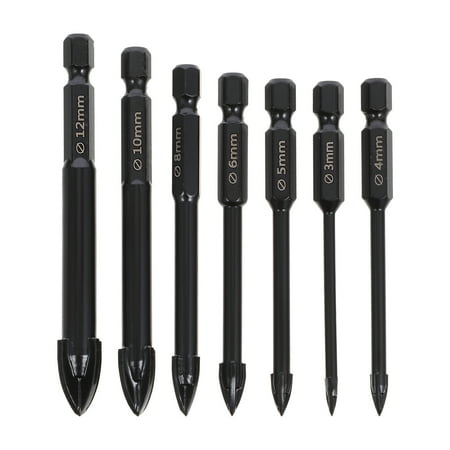 

NUOLUX Bits Drill Tile Ceramic Glass Drilling Triangle Masonry Drills Bit Cemented Bits Carbide Srill Cross Set Bit Hole