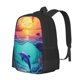 thumbnail image 1 of Balery Hawaiian Island Dolphin Mochila para hombre y mujer - Tela Oxford 600D resistente - Gran capacidad, resistente al agua, ideal para la escuela, viajes y senderismo, 1 of 6