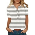 thumbnail image 5 of Mujer Verano Casual Manga Corta Camiseta Botón Cuello Redondo Jersey Blusa Tops OAVQHLG3B Store  lin121212, 5 of 5