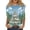 1# Light Blue, variant on Womens Christmas Shirts 3/4 Sleeve Crew Neck Xmas Holiday Pullover Festive Top Xmas Tree Santa Claus Star Snowflakes Graphic, Three Quarter Sleeve T Shirts,Winter Holiday Party