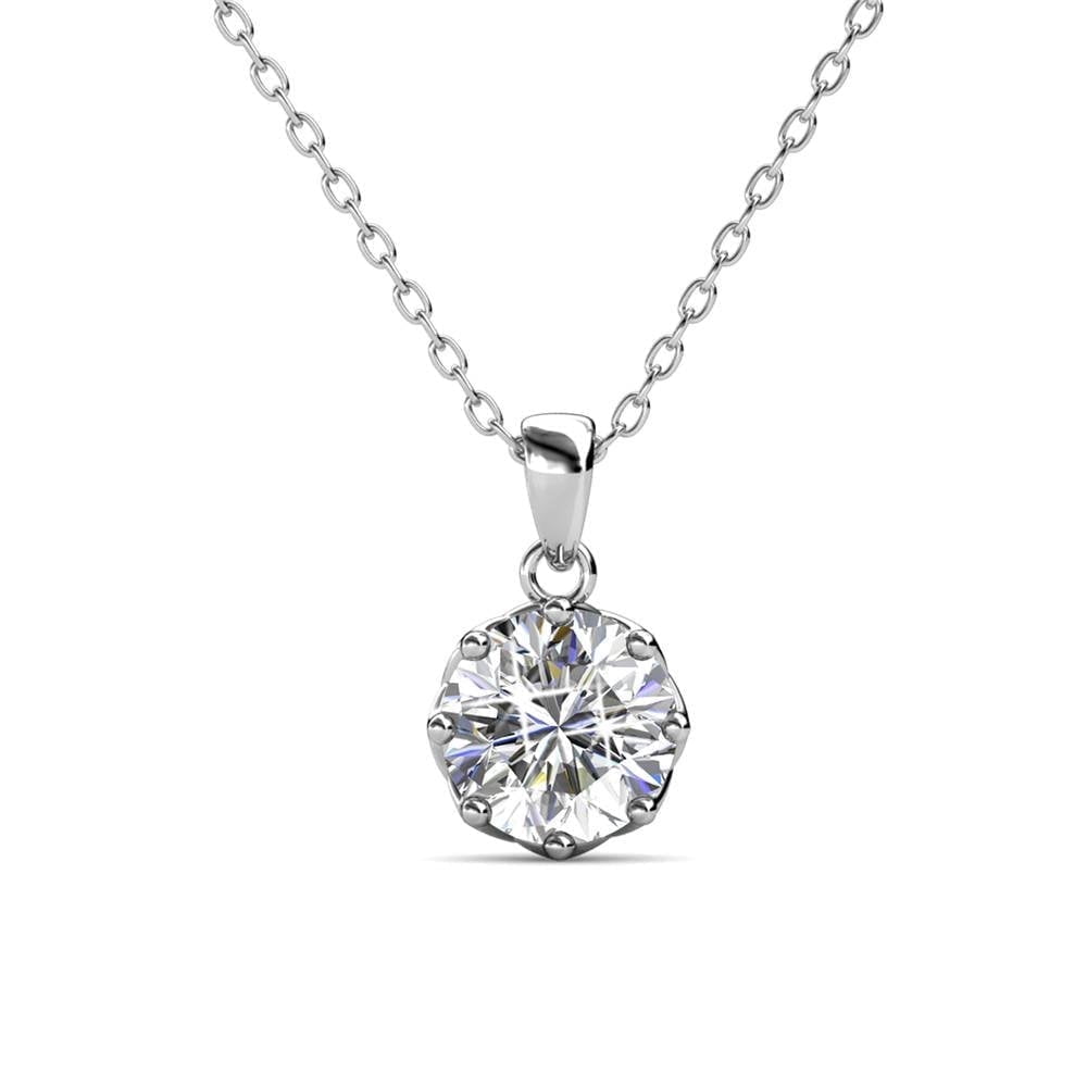 Cate & Chloe Eden 18k White Gold Plated Silver Jewelry Set with Swarovski Crystals Gift for Women