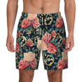 thumbnail image 2 of Goofa Rose Flowers Printed Men's Swim Trunks Board Shorts Quick Dry Mens Swimming Trunks with Compression Liner,Breathable Fit Hawaii Beach Shorts-3X-Large, 2 of 9