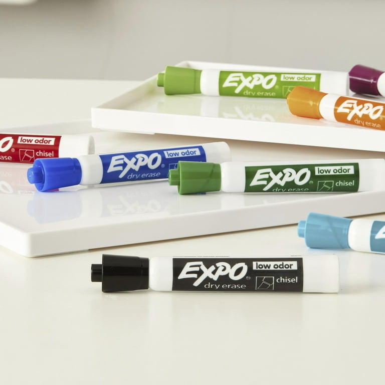 Low Odor Dry Erase Marker, Chisel Tip, Classic Colors Assorted - 4 count