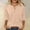 Khaki, variant on Dolkfu T Shirts for Women Elbow-Length Gray V-Neck Tops Stylish Casual Solid Color T-Shirts Women'S Clothing