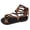 Brown, variant on Rokment Women's Roman Vintage Flat Dress Sandals Beach Casual Gold Metal Buckles Leather Open Toe Fisherman Gladiator Walking Summer Shoes Black Size 6.5