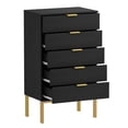 thumbnail image 7 of MONSLIPA 5 Drawer Dresser Wide Chest of Drawers Nightstand, Storage Tower Dresser Closet for Living Room, Bedroom, Hallway, Black, 7 of 7