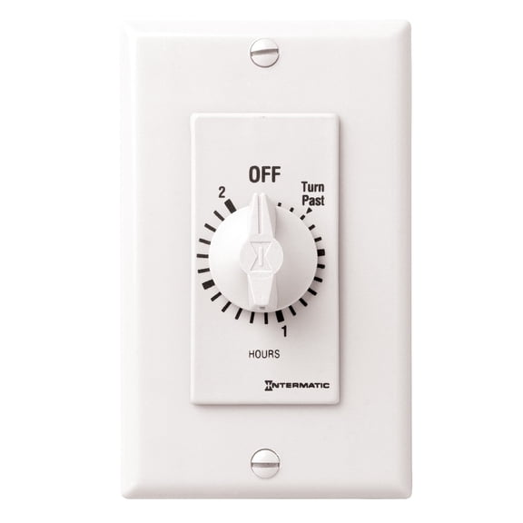 Intermatic FD32HW 2-Hour Spring-Loaded Wall Timer for Lights and Fans, White CA2