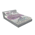 thumbnail image 2 of Ambesonne Tree Fitted Sheet & Pillow Sham Set, Watercolor Bohemian, Full, Grey Purple, 2 of 2