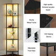 thumbnail image 2 of OUTONLIFE Corner Shelf Bookcase with LED Light Strip, 5-Tier Corner Bookshelf, Corner Shelf Stand, Corner Bookshelf, Storage Standing Shelf Unit for Living Room, Bedroom, Kitchen, Black, 2 of 9