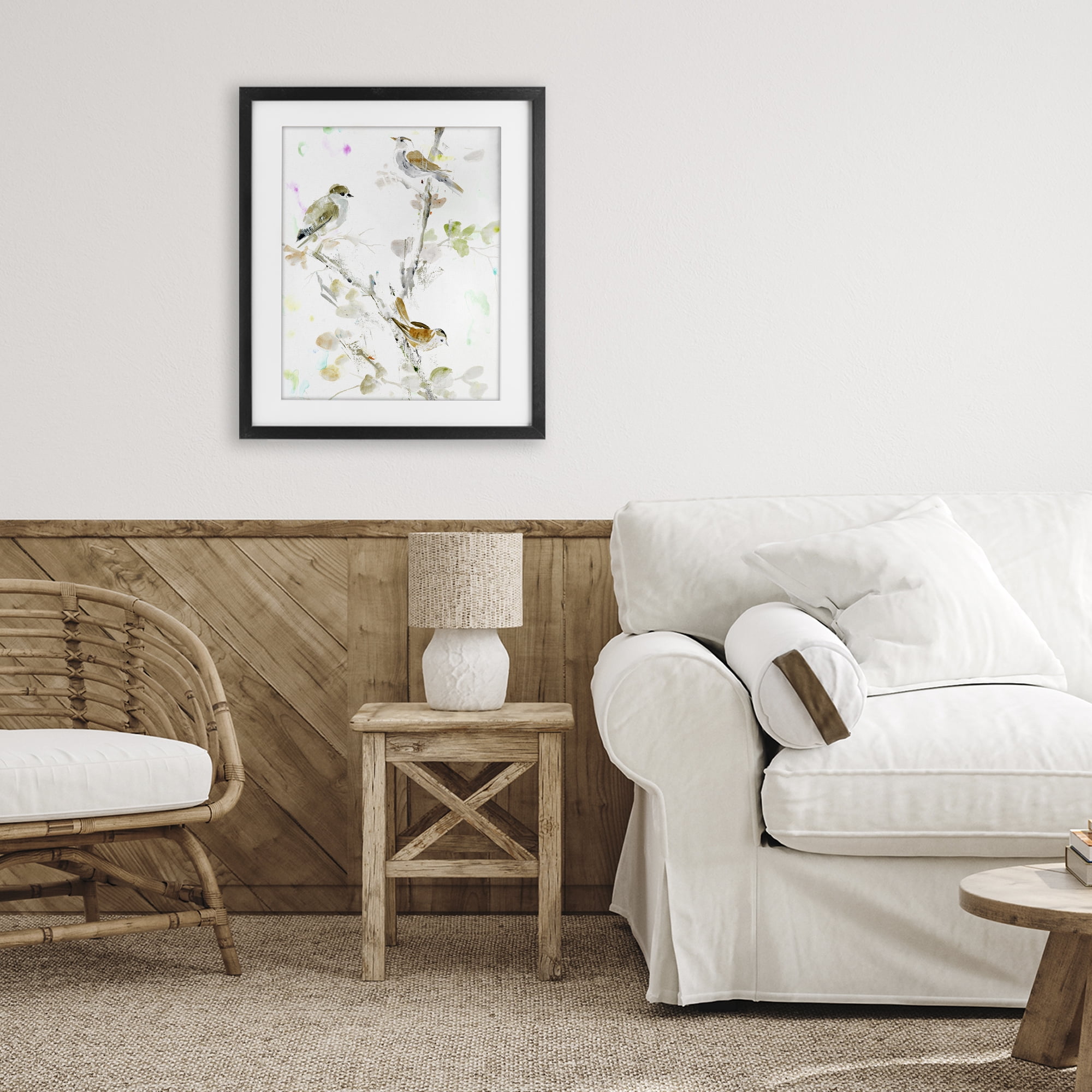 Stupell Industries Delicate Feathers Trio Black Framed Print Under Glass, design by Lorenzo Collective