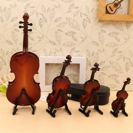 Mini Miniature Violin Model Replica with Stand and Case Mini Musical ...