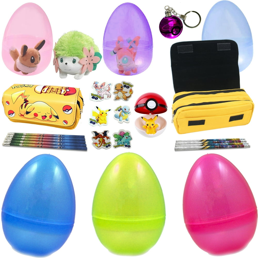 6 Jumbo Easter Eggs With Assorted Premium Pokemon Toys Colorful, High