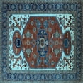 thumbnail image 1 of Ahgly Company Indoor Square Persian Light Blue Traditional Area Rugs, 5' Square, 1 of 4