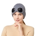 thumbnail image 4 of Cyberpunk Mask Hat Warm Wool Hat Ski Mask, Men's and Women's Windproof Glasses, Plush Ski Knitted Hat in Autumn and Winter - grey, 4 of 6